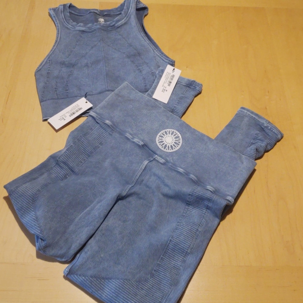 Denim legging and bra